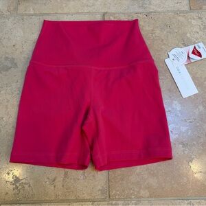 Yogalicious Women’s Booty Boost 5” High Rise Bike Short Raspberry Sorbet- NWT